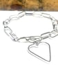 Silver Paperclip Bracelet & Heart - Image 10