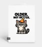 Funny Grumpy Birthday Card For Him Or Her - Older Not Better Cat - Image 1