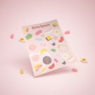 Retro Sweet Shop Sticker Sheet – Vintage Candy Stickers for Journals & Planners