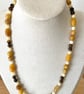 Yellow and Butterscotch Jade and Tigers Eye Necklace Gold plated  - Image 2