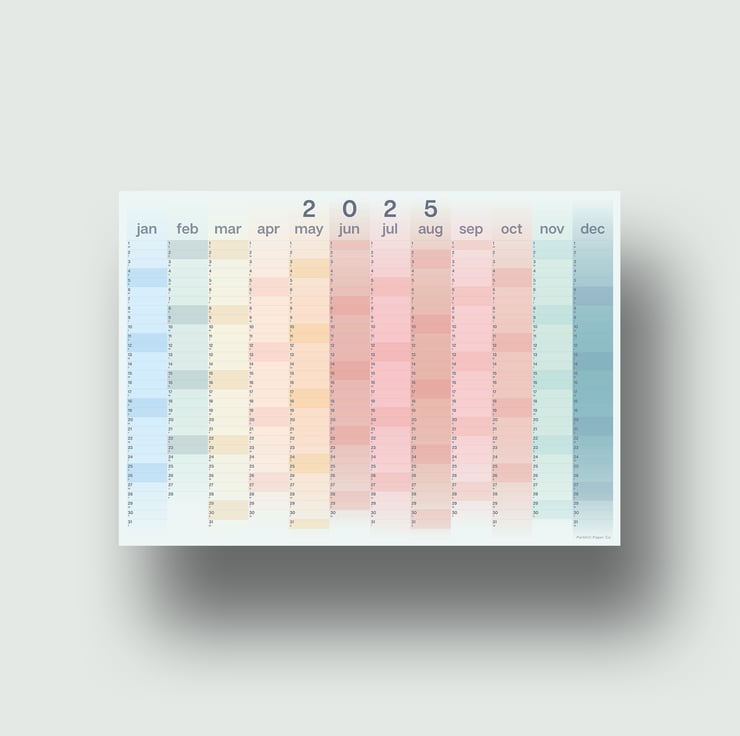 2025 Gradient Colour Wall Planner, 2025 Wall Ca... Folksy