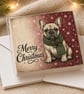 French Bulldog Christmas Cards, Pack of 10 with Envelopes, Vintage Sketch - Image 2
