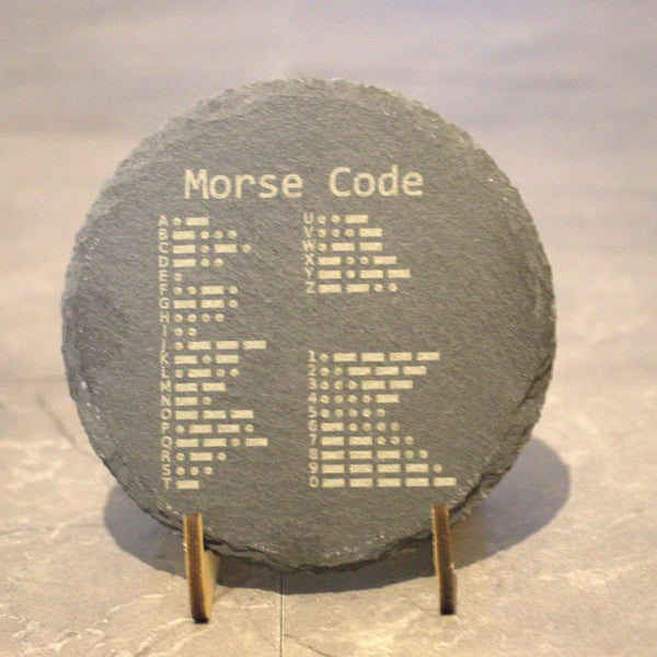 Morse Code Cheat Sheet Laser engraved Slate Coaster