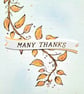 Leaves Thank You Cards - Set of 2 cards - original art, copper tones, blank  - Image 5