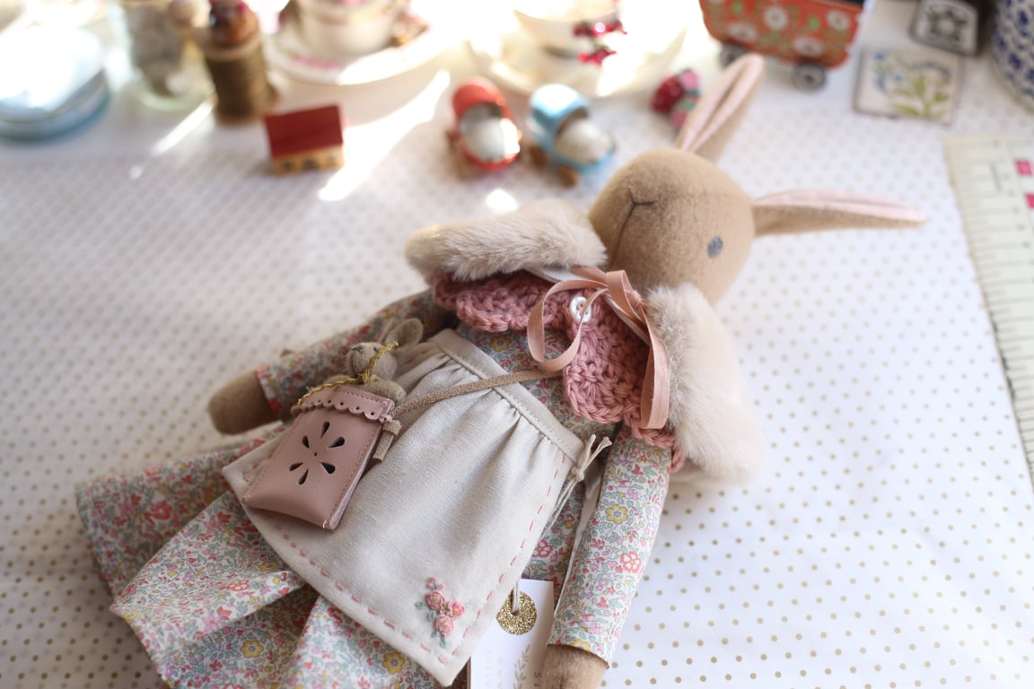 Heirloom Liberty Bunny -  Katie and Millie pink