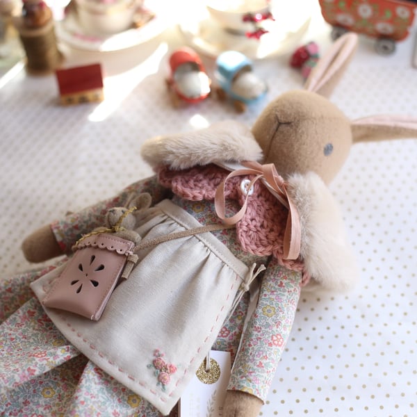 Heirloom Liberty Bunny -  Katie and Millie pink