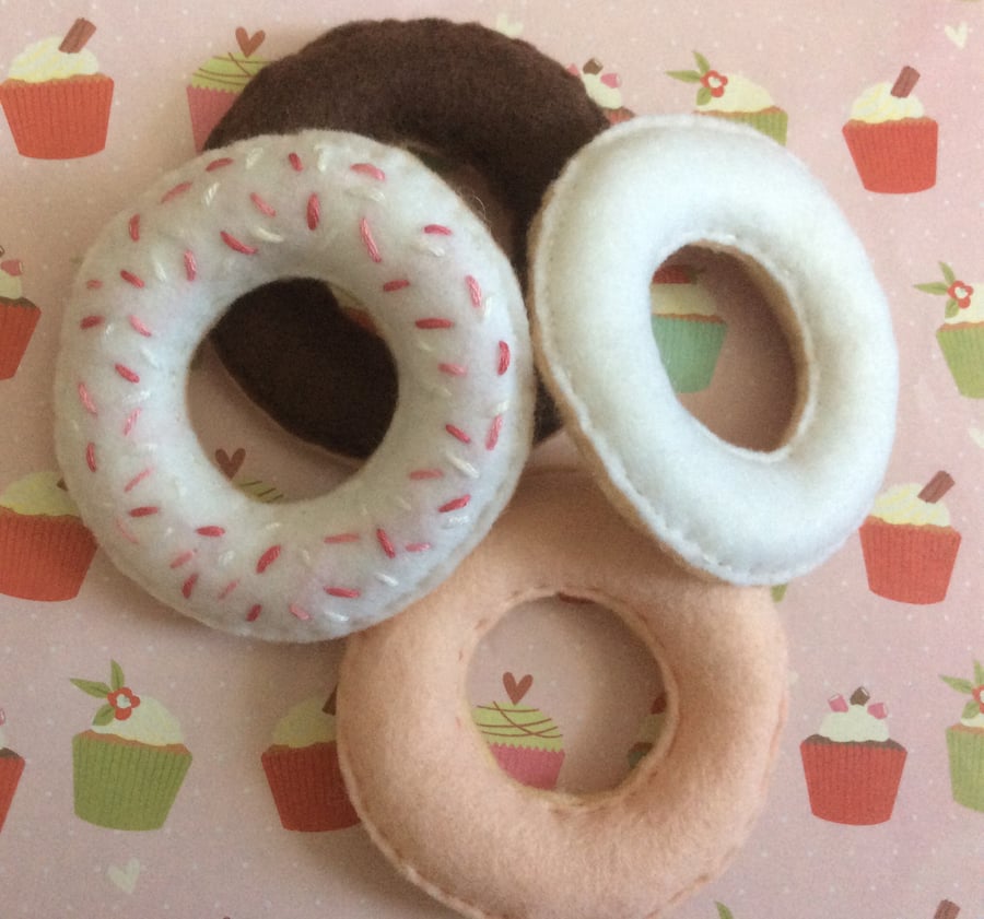 Hand stitched Felt donuts, play food