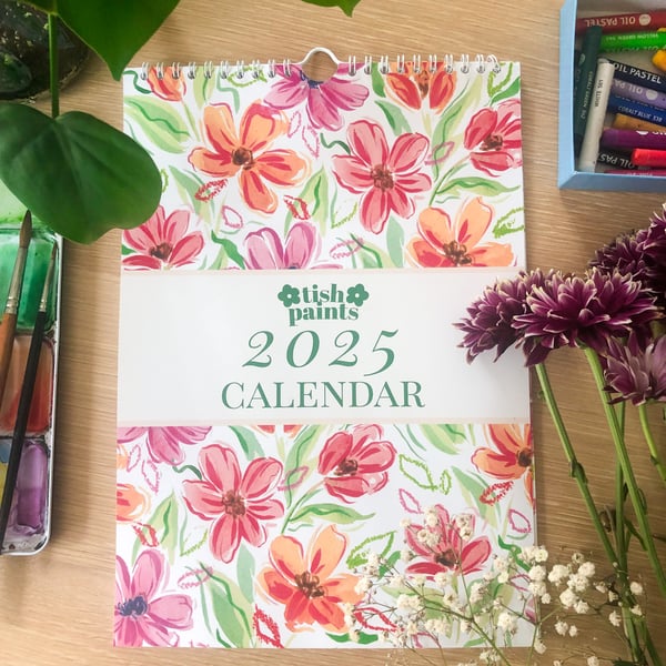 2025 Floral Wall Calendar - Monthly Kitchen Calendar, House Plants -PREORDER-