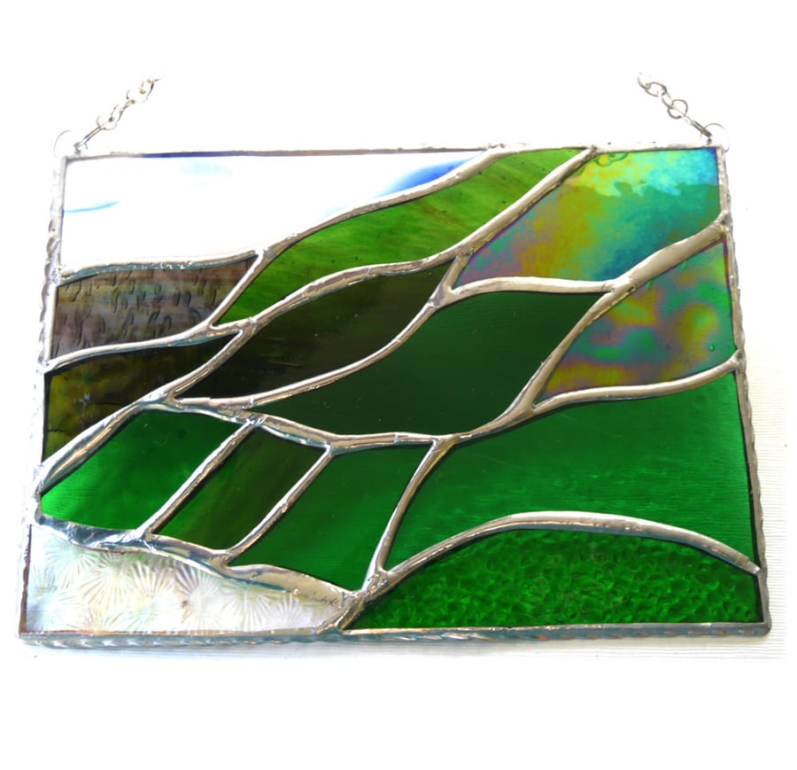 Scottish Mountains Panel Stained Glass Picture Landscape 016