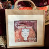 SALE! Jute Tote bag with my print "You deserve"