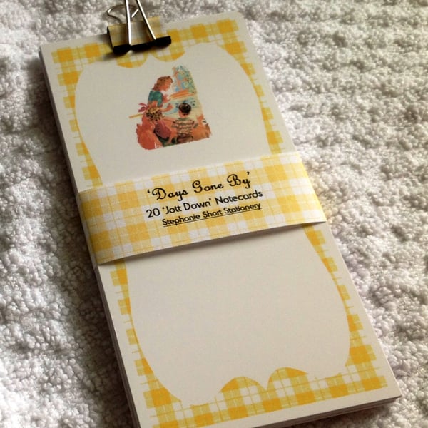 Days Gone By, Set of 20 Handmade, Jott Down Blank Notecards