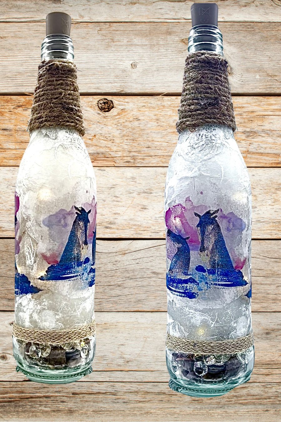 Scottish kelpies themed light up bottle 