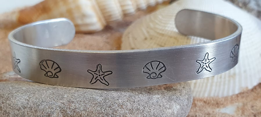 Hand Stamped Cuff Bangle