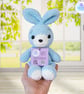 Blue crochet plush bunny soft toy, or bunny and boots set. UKCA tested. - Image 3