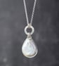 Pearl pendant necklace, one of a kind statement silver pendant - Image 5