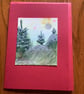 Hand painted Christmas Yule Card 'Hills at Yule' - Image 4