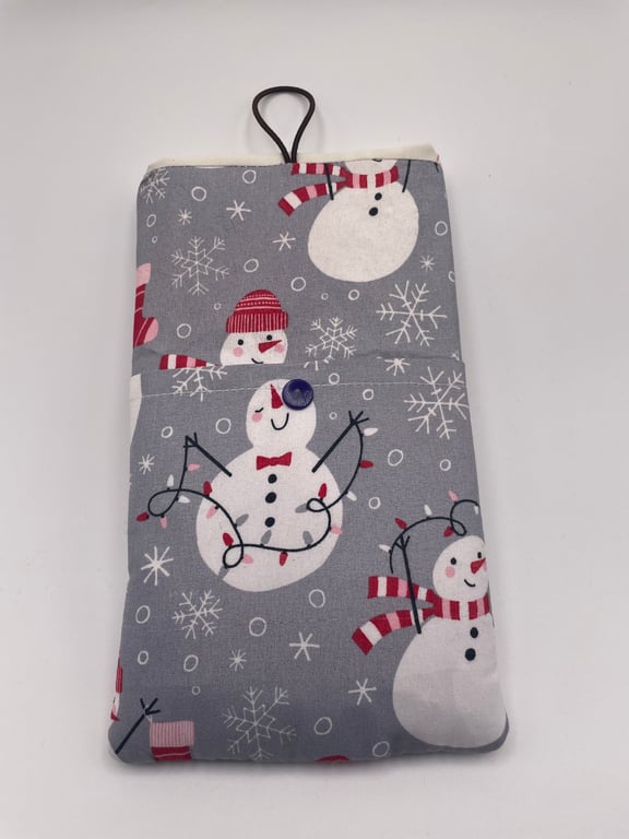 Kindle Case SMALL Book Sleeve - Silver Snowmen