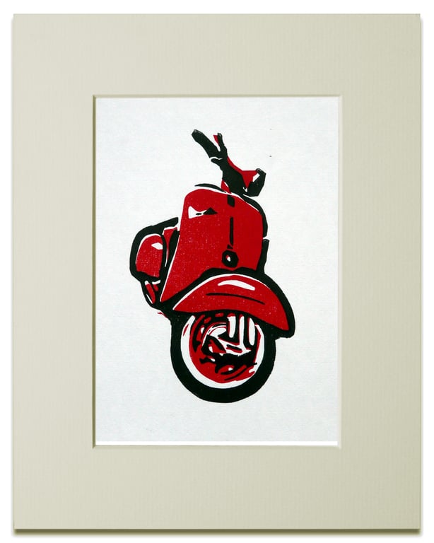 Vespa Linocut