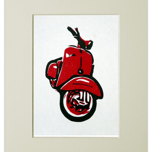 Vespa Linocut