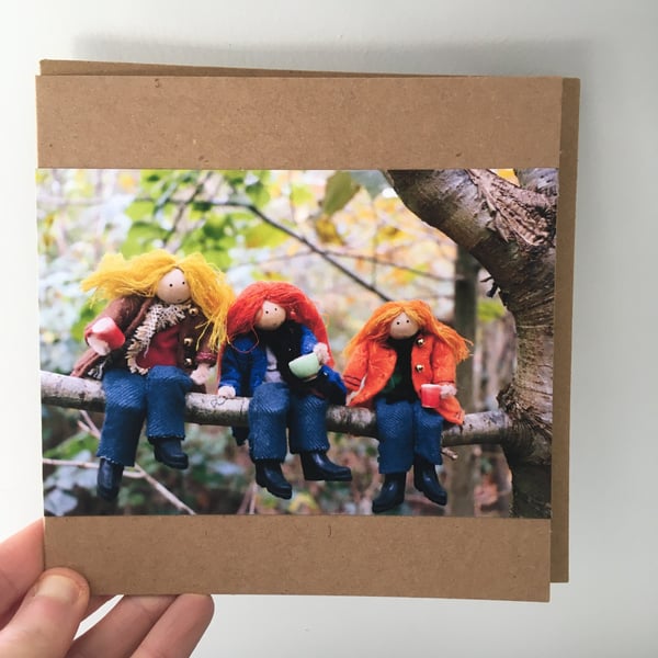 Cup Of Tea In A Tree, Photography Card