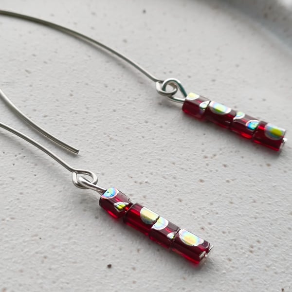 Red Dangle Earrings 