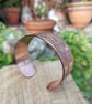 Fabric pattern modern open copper bangle  - Image 2