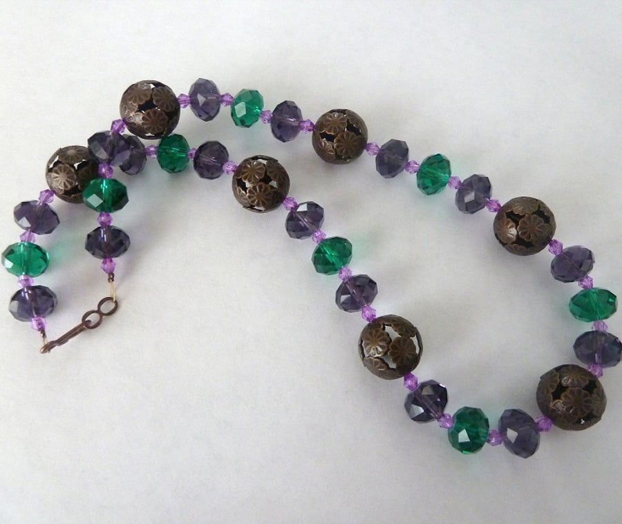 SALE purple and teal necklace