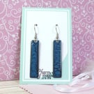 Blue dangle earrings, lightweight colourful minimalist earrings