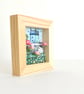 Fabric picture of houses and flowers, in a small wooden frame - Image 4