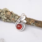 Sterling silver carnelian gemstone necklace