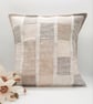 Cream patchwork envelope cushion cover.   - Image 9