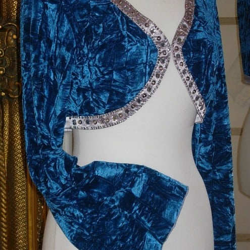 ON SALE Shrug - Crushed Velvet-Turquoise