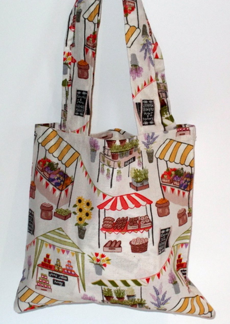 Mini tote bag farmer market print