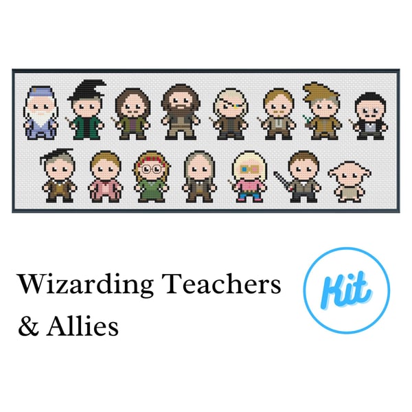 Easy Cross Stitch Kit: HP Magical Characters - Teachers & Allies - For Beginners