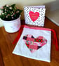 Drawstring bag with patchwork heart. Wedding, Anniversary or Valentines.  - Image 1