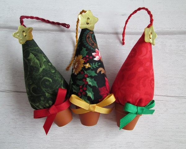 Trio of Tiny Christmas Tree Tree Decorations