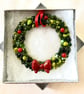Fused Glass Christmas Wreath Hanging Decoration - Deep Red Bow - Image 2