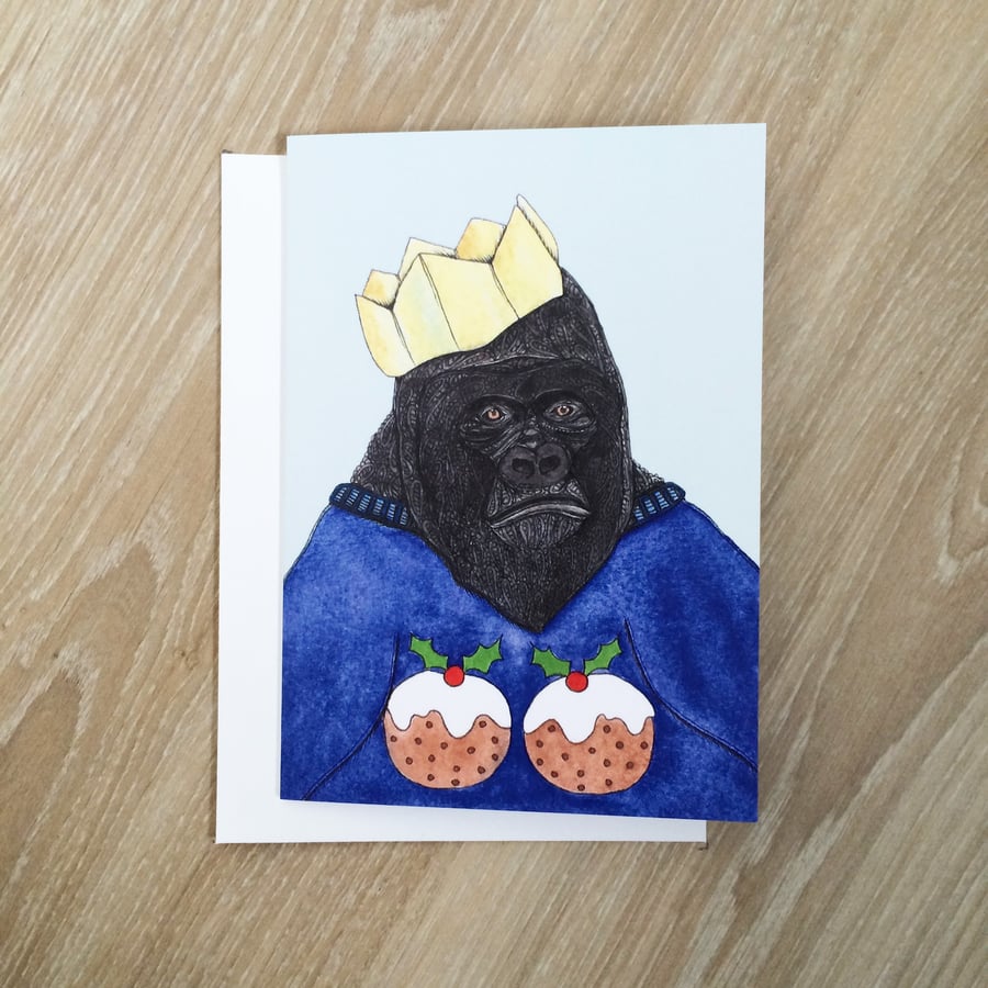 'Gorilla' Christmas Card
