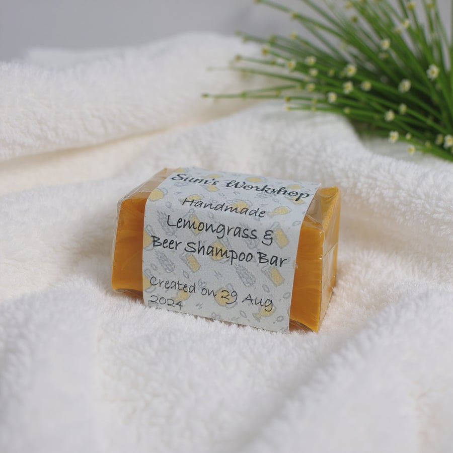 Handmade Lemongrass & Beer Shampoo Bar