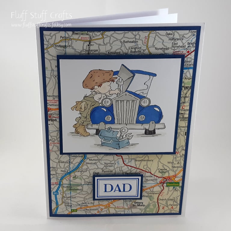 Handmade Dad card - the car mechanic