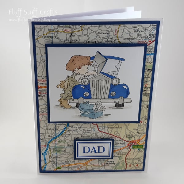 Handmade Dad card - the car mechanic