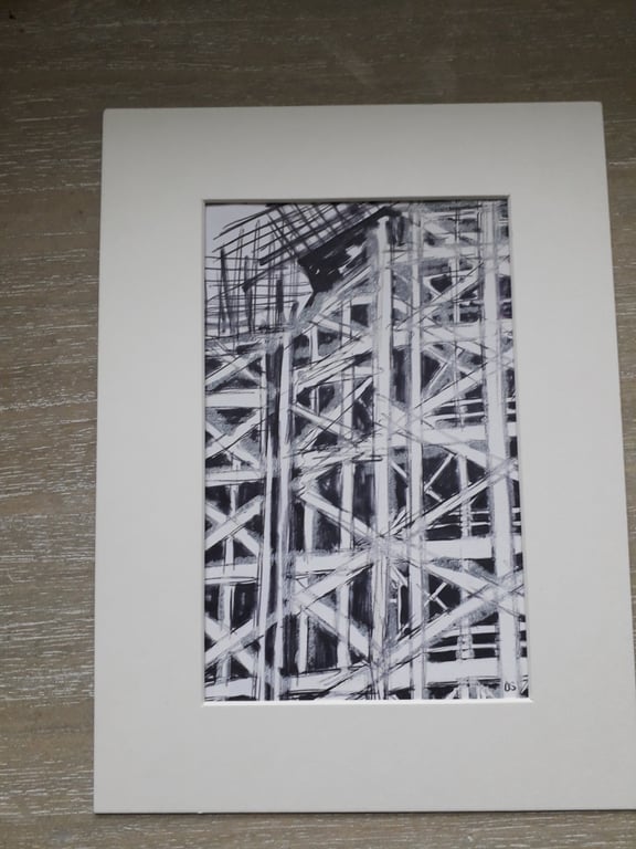 Line drawing of an Edinburgh building site