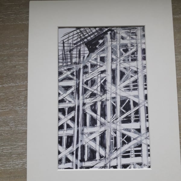 Line drawing of an Edinburgh building site