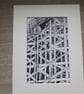 Line drawing of an Edinburgh building site