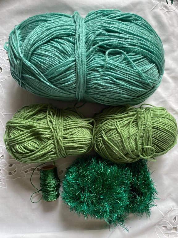 Green yarn Bundle Aran DK Yarn Women's Institute Acrylic yarn Knitting Crochet