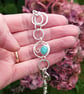 Sterling silver link bracelet with amazonite gemstone, inspired by ferns - Image 8