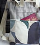 Backpack - Oilcloth Geometric Print Compact Backpack light khaki strap - Image 3