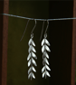 Silver Olive Branch Leaf Earrings, Long Earrings - Image 5