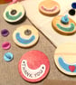 Handmade wooden brooch with floral motif  - Image 2