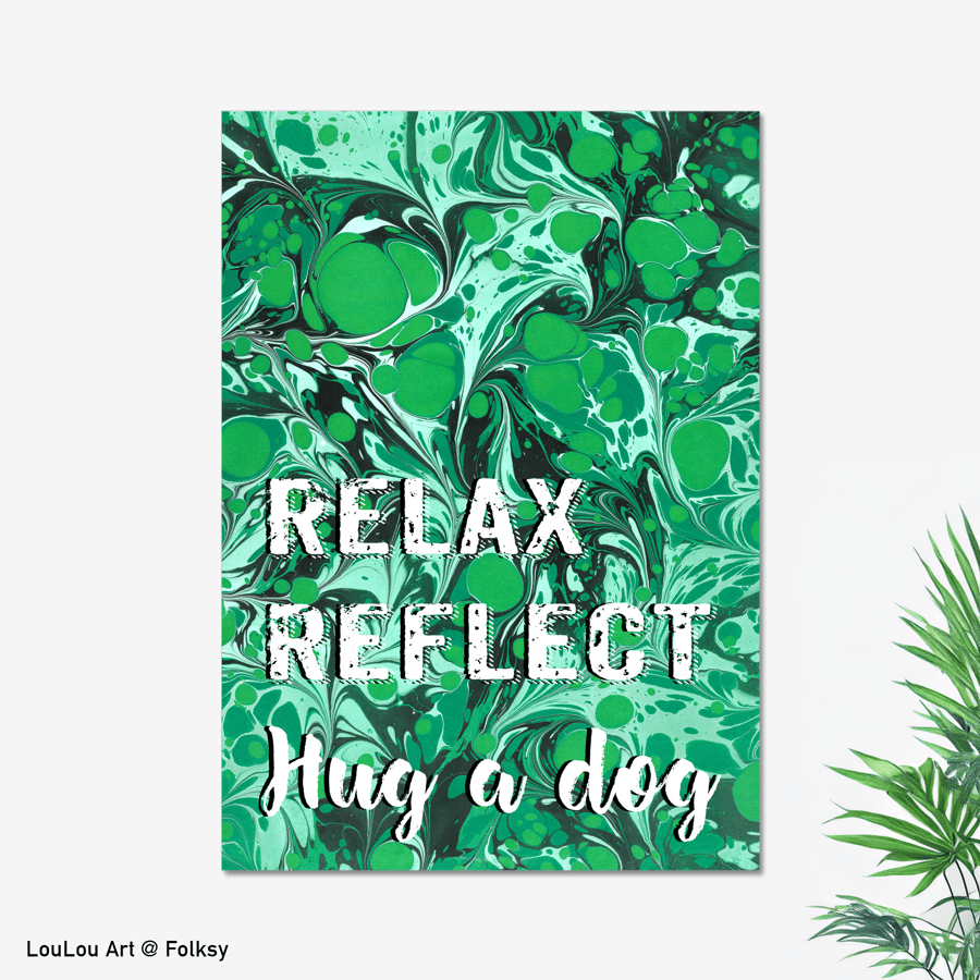 Hug a dog typography poster home decor